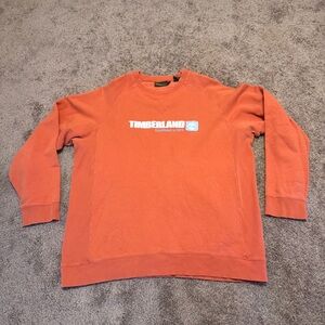 Vintage Timberland Crewneck Sweatshirt Mens Large Orange Pullover Long Sleeve